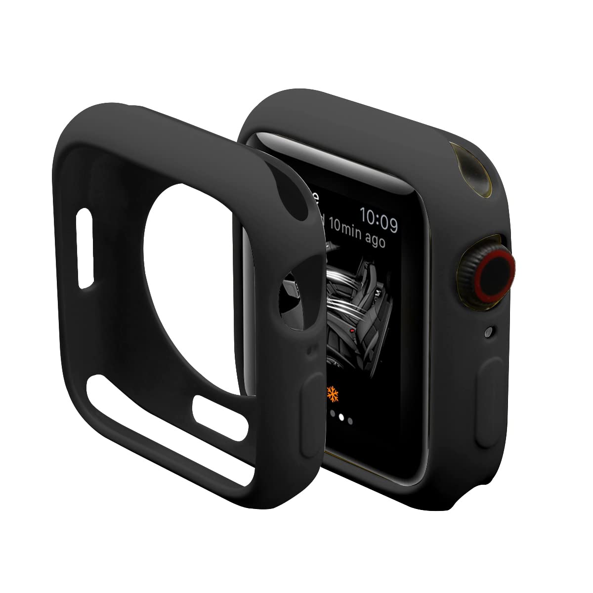 Hontao Ultra Thin Soft Tpu Bumper Case Compatible For Iwatch Apple Watch Series 9/8/7, 45Mm Black