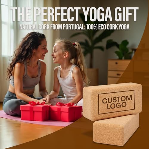 Personalized Yoga Blocks Yoga Gift 2 Pack with Custom Design or Logo, Exercise blocks Yoga Blocks Soft Non-Slip for Pilate...
