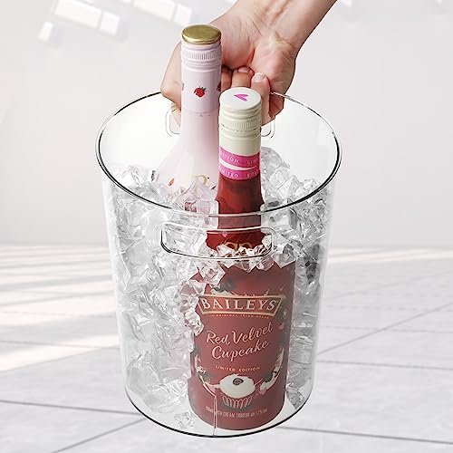 Tiawudi 6 Pack Ice Bucket, Plastic Wine Chiller for Champagne, Beverage, Soda and Beer, Wine Bottle Cooler, Ice Tub, Mult...