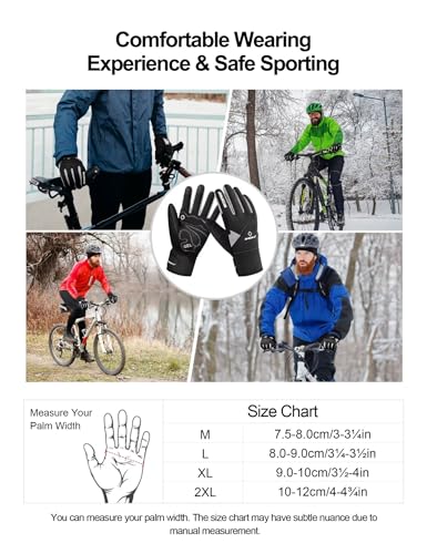 INBIKE Winter Cycling Gloves for Men Women Cold Weather Thermal Windproof Gel Bike Gloves Touch Screen