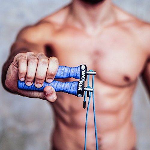 WOD Nation Attack Speed Jump Rope : Adjustable Jumping Ropes : Unique Two Cable Skipping Workout System : One Thick and On...