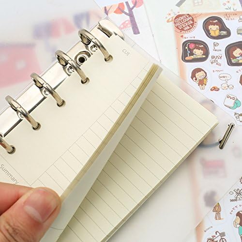 A7 Cornell Design Planner Refill 6 Holes Notebook Binder Refills, A7 College Rule Note Linned Planner Inserts for Filofax 100gsm Paper Pocket Size, 4.84 x 3.23'', Harphia