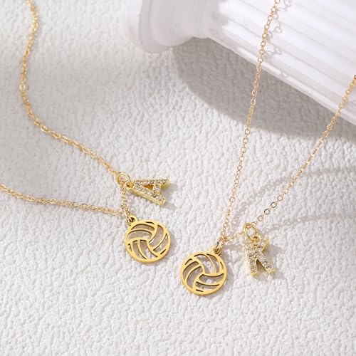 Drogomen Volleyball Necklace for Women Teens Dainty A-Z Custom Name Sports Pendant Necklace Personalized Volleyball Gifts ...