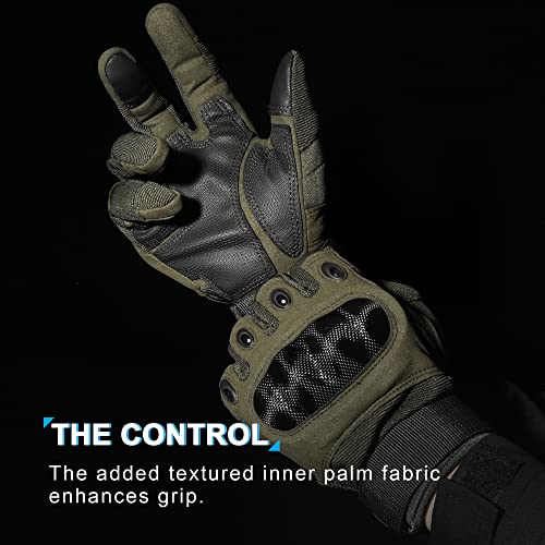 MVPTOO Motorcycle Tactical Gloves for Men - Touchscreen, Hard Shell & Palm Padding for Airsoft Paintball Hunting Hiking Ca...