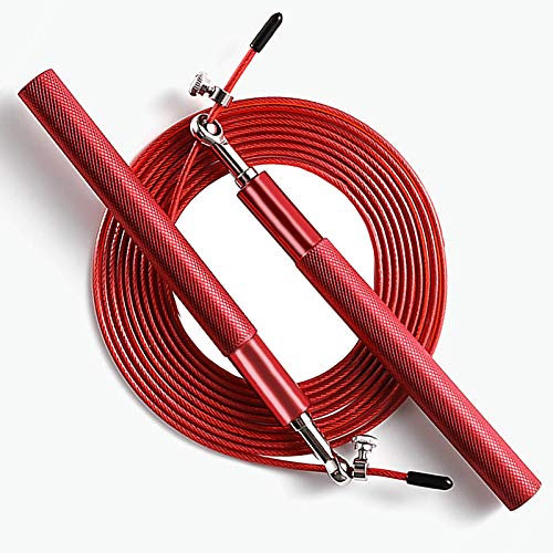 Speed Jump Rope - 360° Swivel Ball Bearing - Adjustable steel coated rope-Aluminum Anti Skipping Handle -Fitness Training ...