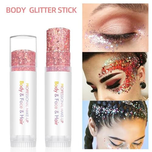 Christmas Body Glitter Stick, Holographic Sparkling Sequins Neon Outfit Music Rave Festival Perfect Christmas Accessories ...