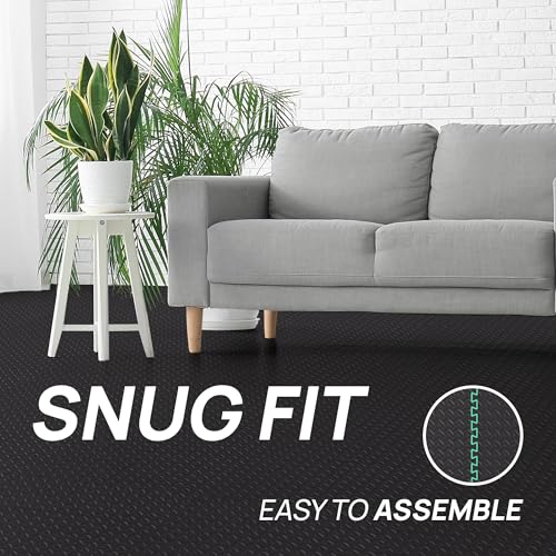 Yes4All EVA Interlocking Mats, Puzzle Floor Tiles, Foam Floor Padding with Border for Furniture, Home Space, Living Room, ...