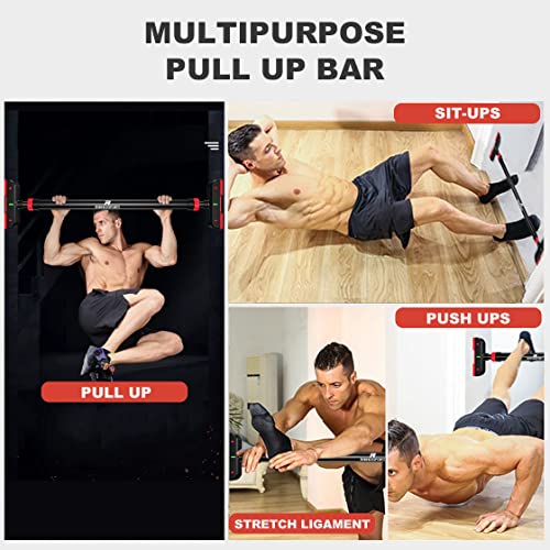RHINOSPORT Door Pull Up Bar Doorway No-Screw from 69-92 cm (27.1in-36.2in) Workout Equipment for Home Gym Upper Body Worko...