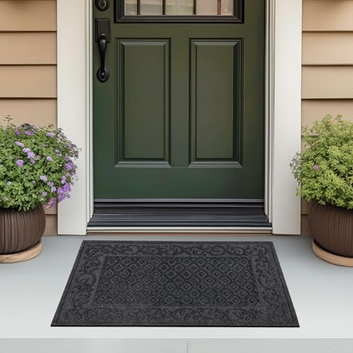 Mohawk Home Garden Vine Impressions Casual Floral; Geometric Gray 2' X 3' Door Mat Perfect for Porch, Garage