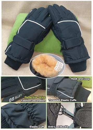 Bawnhaw Winter Ski Gloves Women Men Waterproof Touchscreen Cold Weather Windproof Anti-Slip Warm Snow Gloves for Cycling