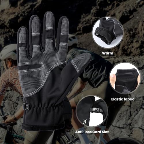 LiMMAX Black Touch Screen Gloves for Men Women - Windproof Water Resistant Warm Gloves for Cold Weather, Ideal for Running...