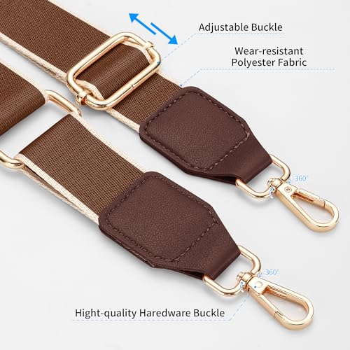 Hamdecro Purse Straps Replacement Crossbody, Universal Wide Shoulder Strap for Bags Adjustable Straps for Handbags, Gold B...