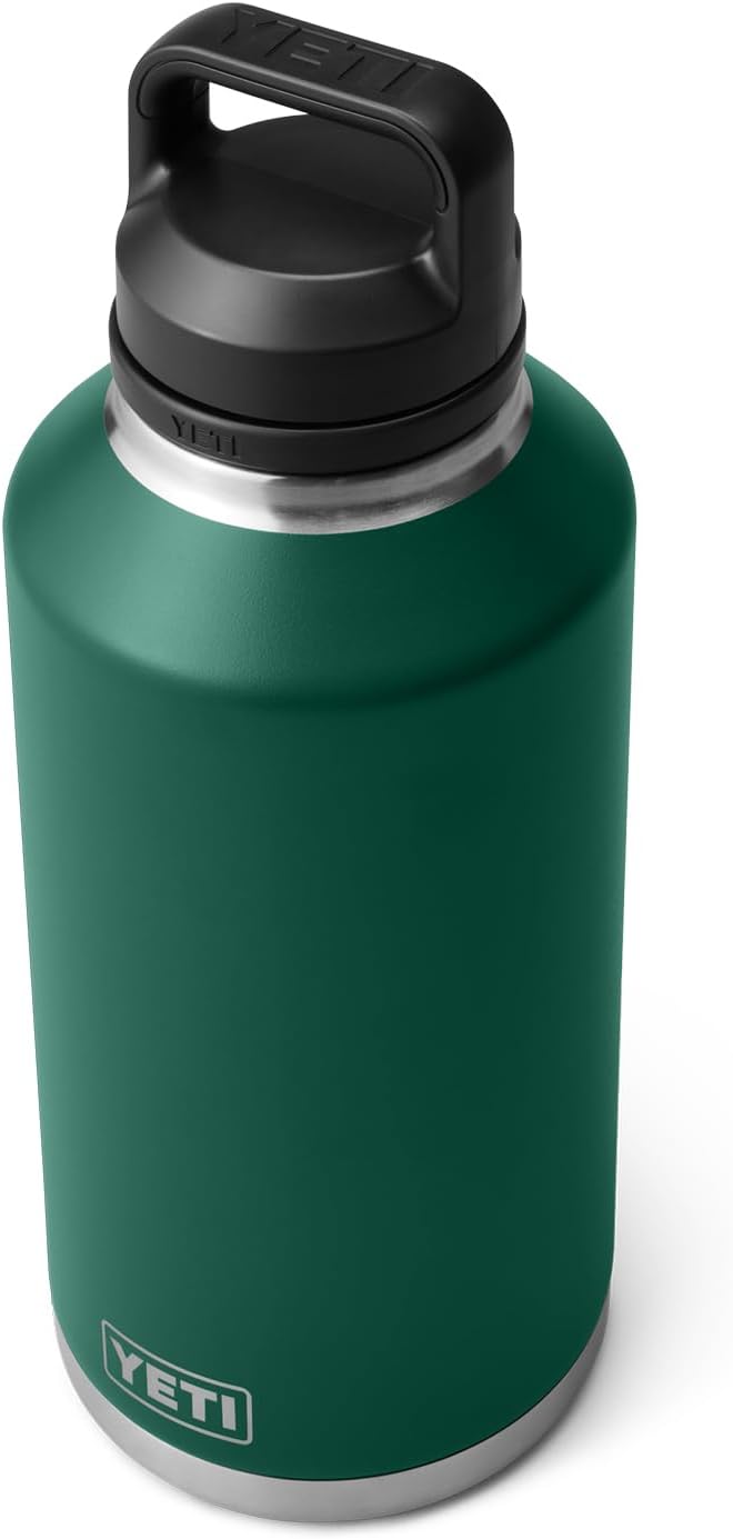 YETI Rambler 64 oz Bottle, Vacuum Insulated, Leakproof, Stainless Steel with Chug Cap, Black Forest Green