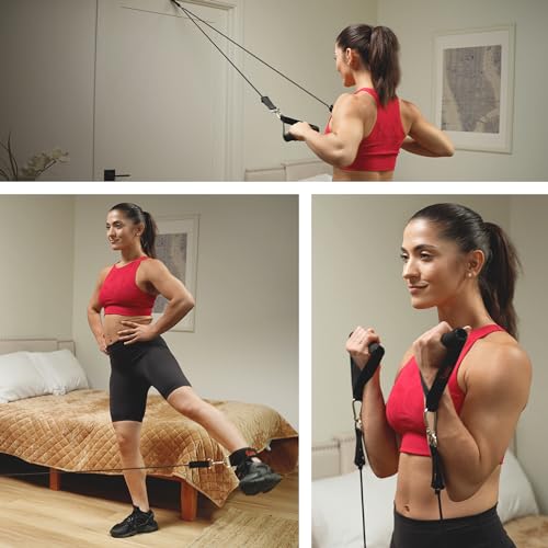 Sunny Health & Fitness Premium Resistance Band Set with Door Anchors, Wrist Straps, Handles Carry Bag Optional Padded Ankl...