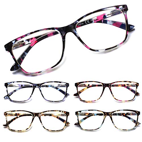 SIGVAN Ladies Reading Glasses Blue Light Blocking Spring Hinge Fashion Pattern Print Eyeglasses for Women