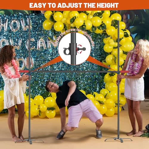 Limbo Game for Adults, Metal Limbo Stick Set Simple Setup Anti-Drop Limbo Pole for Outdoor Backyard Luau Carnival Party