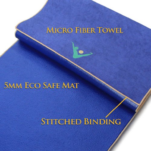 AURORAE Synergy 2in1 Hot Yoga Mat with integrated Non Slip Microfiber Towel. No Slipping No Bunching/Odor Patent Protecte...