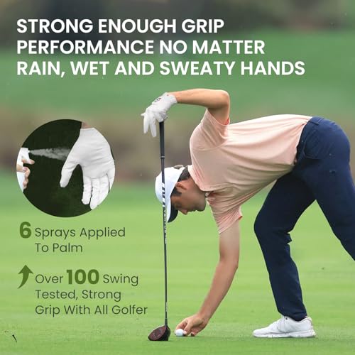 FINGER TEN All Weather Grip Golf Gloves Men Value 3 Pack for Right Handed Golfer, Hot Wet Rain Grip & Comfort Soft Glove f...