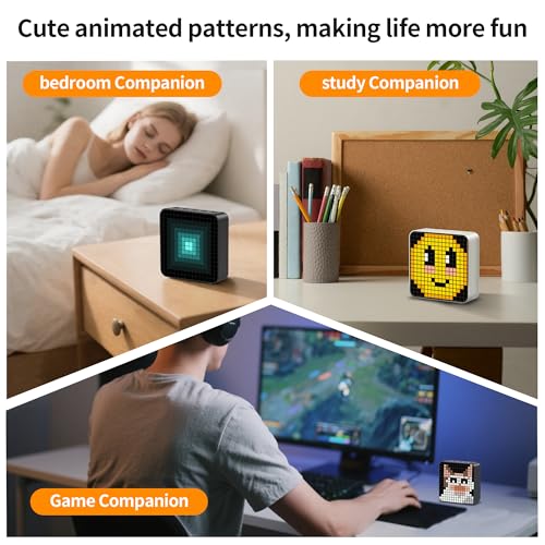 EZON H-Box Bluetooth Heart Rate Monitor and Pixel Art Clock with WOD Interval Trainer - Cute Animation Alarm Clocks for Be...