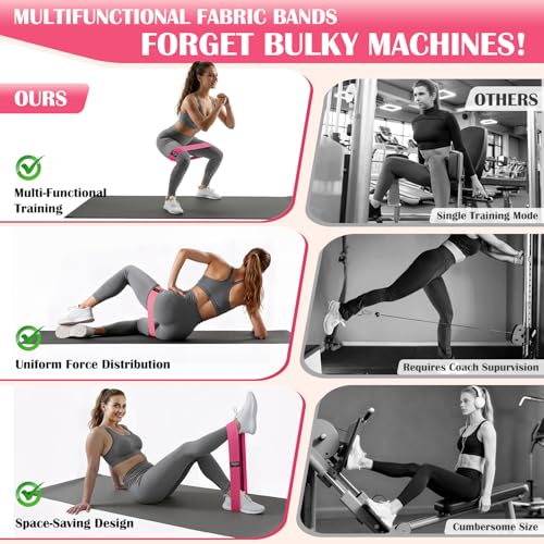 KUTIZE Ankle Resistance Bands with Cuffs & Fabric Resistance Bands Set - Legs & Glutes Workout Equipment for Women & Men, ...