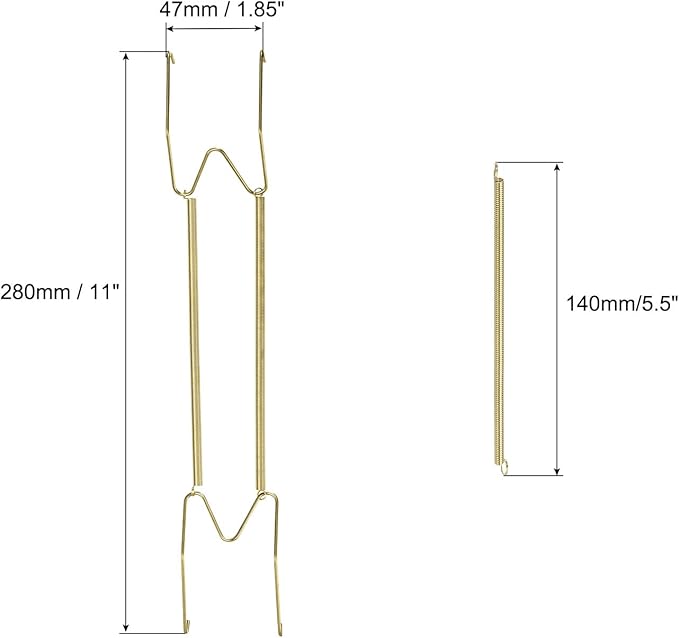 uxcell 4Pcs Plate Hanger, 16 Inch W Type Stainless Steel Invisible Wall Plate Hangers for Decorative Plates, Gold, Silver