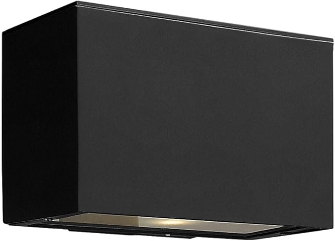 Hinkley Atlantis Extra Small Down Light Wall Mount Outdoor Lantern - Integrated LED, Modern, Aluminum, Dark Sky - Satin Black Finish