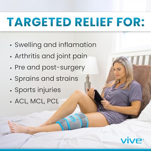 Vive Knee Ice Pack Wrap - Cold/Hot Gel Compression Brace - Heat Support Strap for Arthritis Pain, Tendonitis, ACL, Athleti...