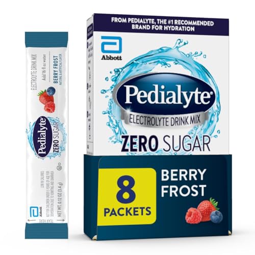 Pedialyte Electrolyte Drink Mix With Zero Sugar | Hydration With Key Electrolytes | Great Hydration Low in Calories | Berr...