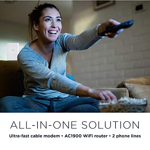 Motorola Mt7711 24X8 Cable Modem/Router With Two Phone Ports, Docsis 3.0 Modem, And Ac1900 Dual Band Wifi Gigabit Router, For Co