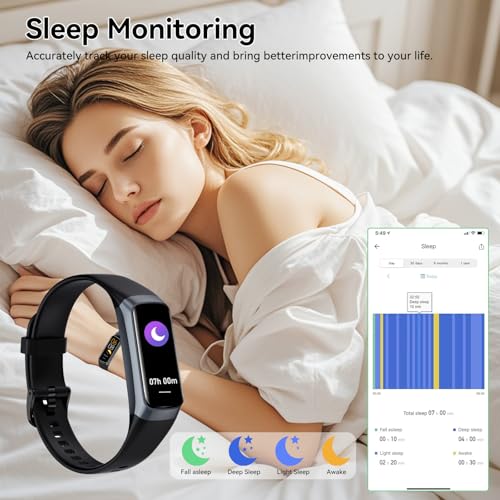 APPBYER Fitness Tracker,Step Tracker,Activity Trackers with 24/7 Heart Rate,Blood Oxygen Blood Pressure Sleep Monitor,5 AT...
