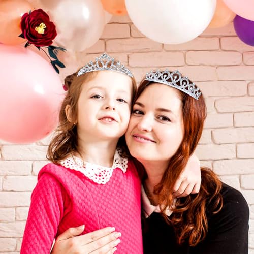 inSowni 8 Pieces Decorative Princess Dazzling Rhinestone Silver Metal Tiara Crown Headbands Wedding Birthday Party Prom He...