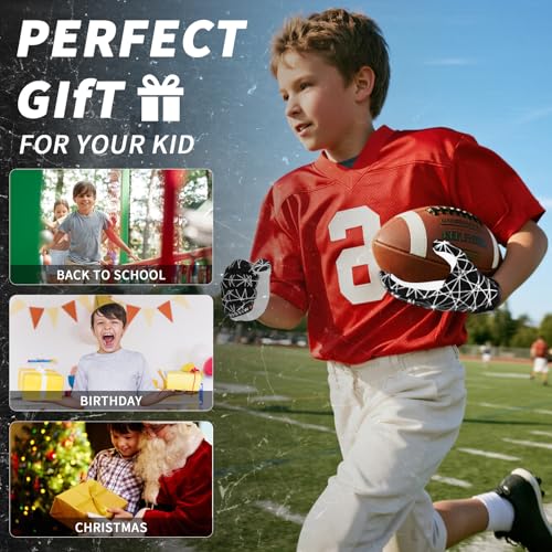 hisptgo Youth Football Gloves, Sticky Silicone American Football Receiver Gloves, Super Grip Rugby Gloves Comfortable Fit ...