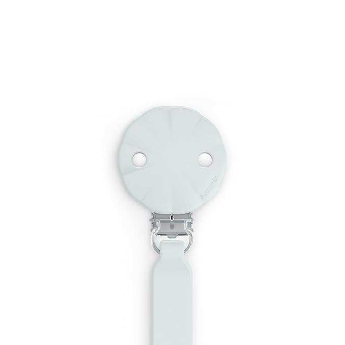 Suavinex Wonder Silicone Baby Pacifier Clip, Spain's #1 Baby Bottle and Pacifier Brand, Paci Clips for Babies, Essentials, Illusion Blue