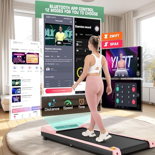 Walking Pad Under Desk, Funmily 2.5hp Small Treadmill for Home/Office, 2025 Upgrade 3-in-1 Mini Treadmill with App, Remote...