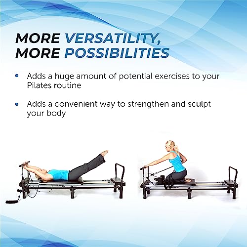 AeroPilates by Stamina 55-0012 Sturdy Steel Frame Pull Up Bar Pulley Riser Pilates Reformer Attachment with Padded Grip fo...
