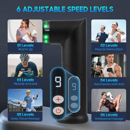 JOYSUWERUN Massage Gun – Mini Massage Gun for Portable Deep Tissue Massage – Quiet Massage Guns for Muscle Relaxation,