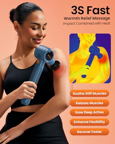 NAPRE Massage Gun with Heat,Massage Gun Deep Tissue with Extension Handle & 3 Adjustable Angles,Valentine's Day Gifts,Hand...