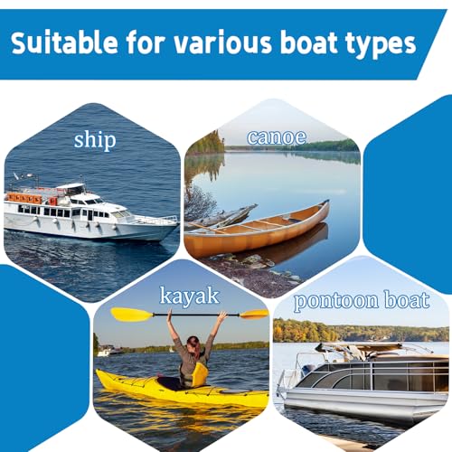 Boat Hook with 3-12Ft Adjustable Extension Pole, Stainless Steel Boat Accessories with Protective Rubber, Durable, Sturdy...