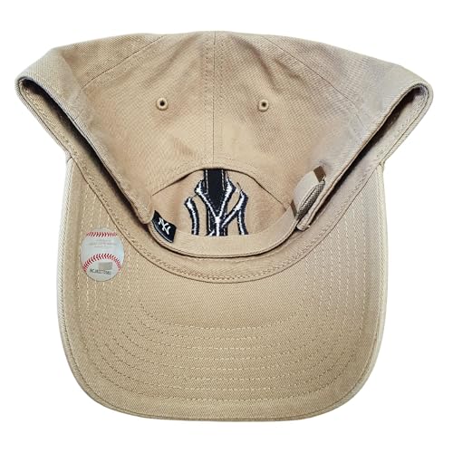 47 Brand MLB Khaki Primary Logo Clean Up Adjustable Strap Baseball Dad Hat Cap, Adult One Size Fits All