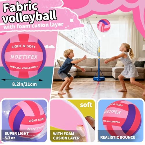 Noetifex Soft Volleyball-Super Soft Fabric Light Volleyball for Indoor Practice Safe and Quiet Kids Youth Beginners House ...