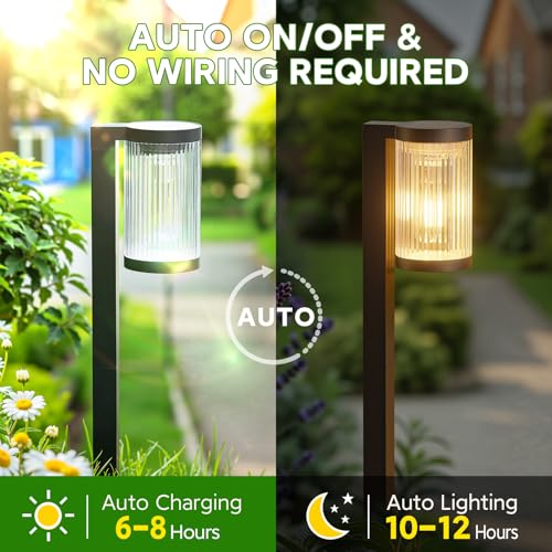 ELECLINK Solar Pathway Lights Outdoor, 6 Pack Upgraded Outdoor Solar Lights for Outside Super Bright Up to 12Hrs, IP65 Wat...