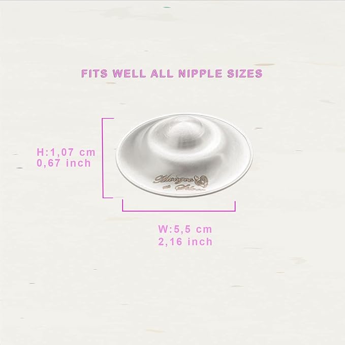 The Original Silver Nursing Cups with Silicone Pads - Nipple Shields for Nursing Newborn - Newborn Essentials Must Haves-Nipple Covers Breastfeeding-925 Silver