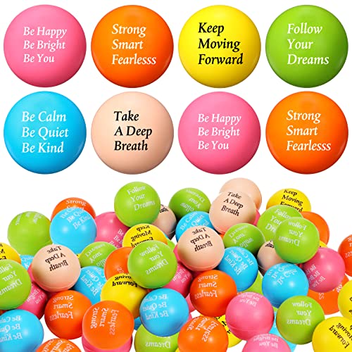 Aoriher 60 Pcs Motivational Stress Balls Quotes Inspirational Funny Colorful Foam Balls Hand Exercise Stress Relief Gifts ...