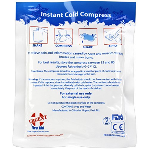 Case of 125 Instant Cold Packs, 5" x 6" (4" x 5" Cold Area) - Disposable Cold Compresses - No pre-Chilling Required for Qu...