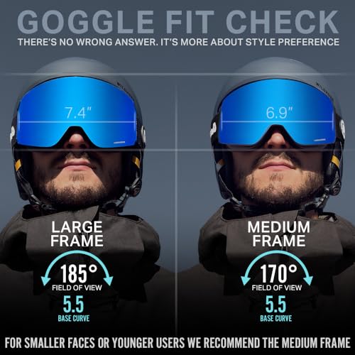Wildhorn Roca Pro Ski Goggles Men Women, Ultra wide FOV 185° snowboard goggles, Anti-Fog/Scratch 100% UV