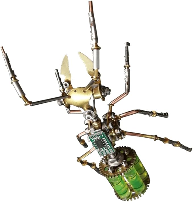 Steampunk Mechanical Ant Model Kit for Adults – 3D DIY Metal Insect Puzzle with Retro Brass Design, Collectible Robot Sculpture for Home & Office Decor, Gift for Hobbyists and Makers (Gatling Ant)