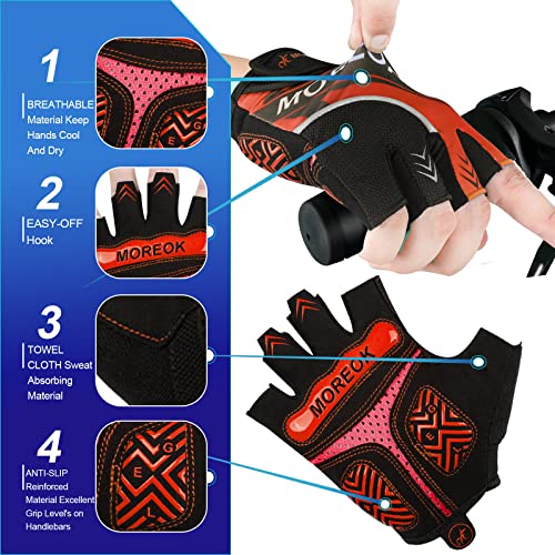 BIKINGMOREOK Mountain Bike Cycling Gloves for Men Women,Half Finger Workout Sports Road Biking Bicycle Gloves with 5MM Ant...
