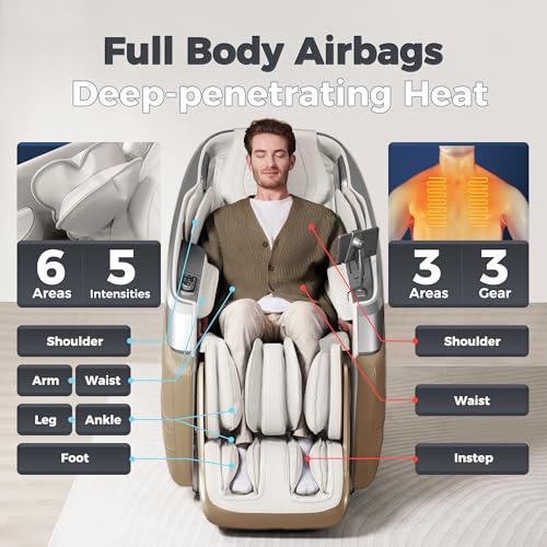iBooMas P03 4D Zero Gravity Massage Chair,APP Control Massage Chairs Full Body with SL Track,Touch Screen Navigation,Yoga ...