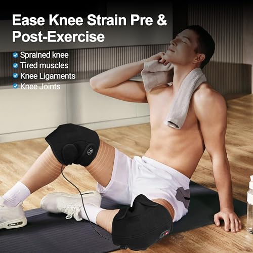 CooCoCo FSA Eligible HSA Knee Massager with Heat, Knee Pain Relief, Knee Heating Pad, Electric Heated Knee Brace with 2 He...