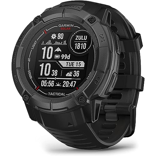 Garmin Instinct 2X Solar - Tactical Edition, Solar Charging, Rugged GPS Smartwatch, Built-in Flashlight, Ballistics Calcul...